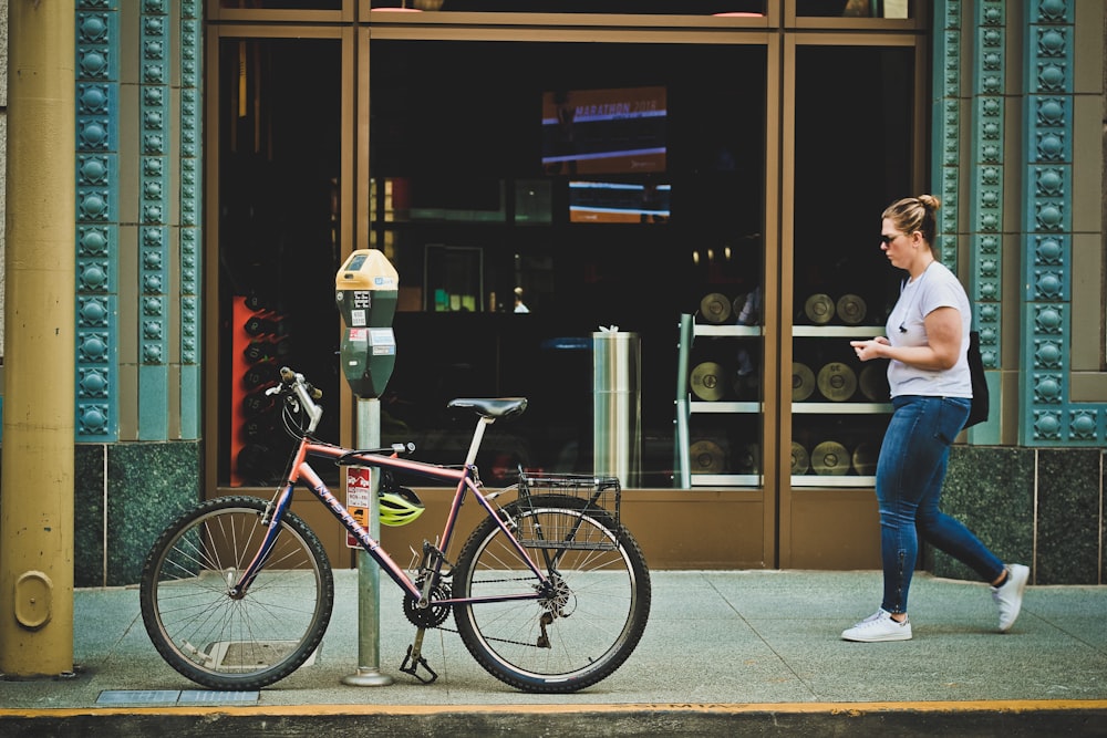 woman walking on street