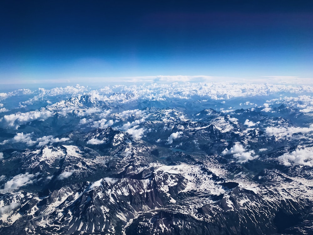 aerial photography of mountains