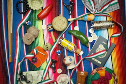 Close-up of colorful Mexican cultural decorations that inspire students to travel and learn
