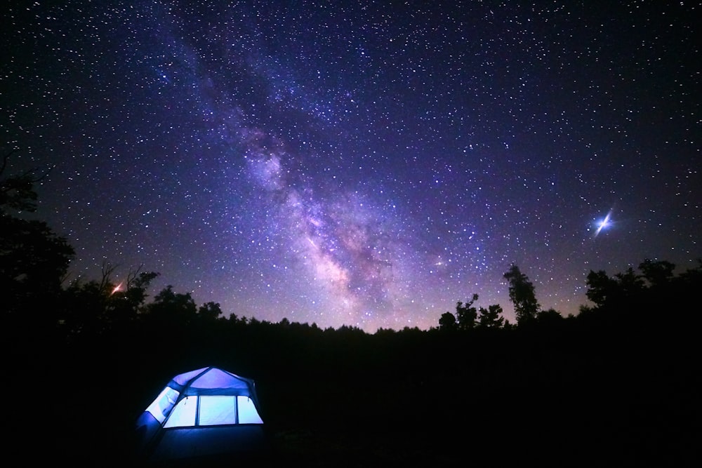 dome tent with galaxy with stars