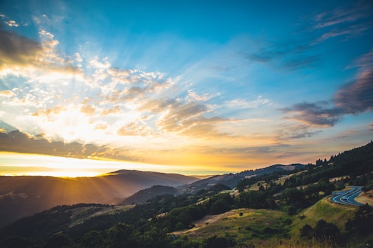 mountains and road during golden hour in California United States