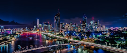 panoramic photography of lighted city in Brisbane City Australia