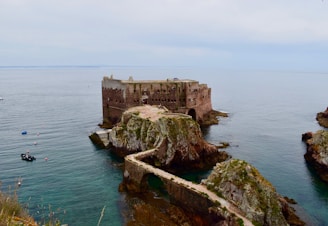pathway leading to castle in sea
