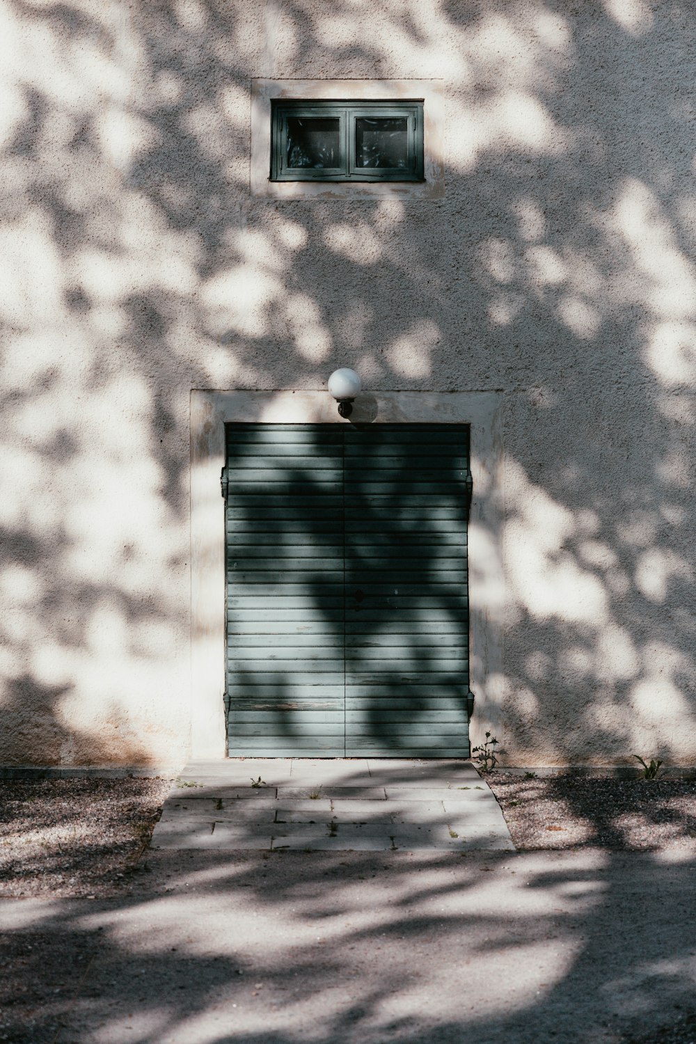 green wooden door