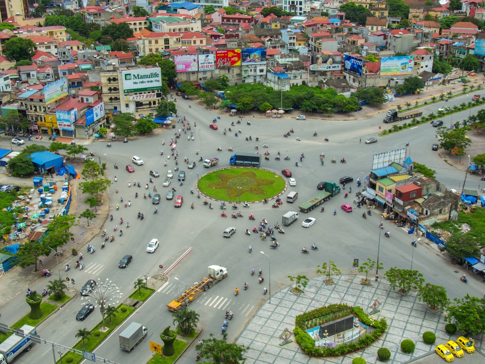 bird's eye view photography of buildings