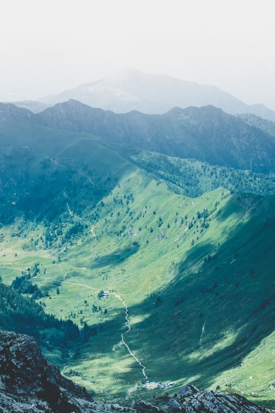 mountain covered with fog in Pizzo Tre Signori Italy