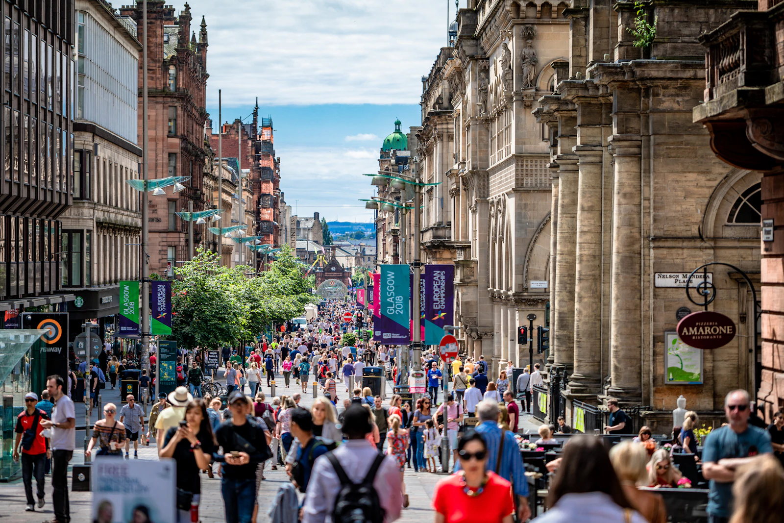 Glasgow şehri manzarası