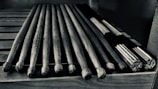 An assortment of colorful drumsticks arranged neatly.