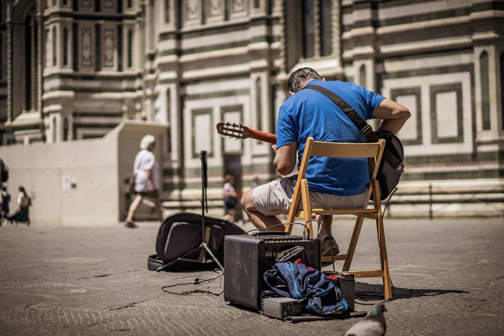 man playing guitar