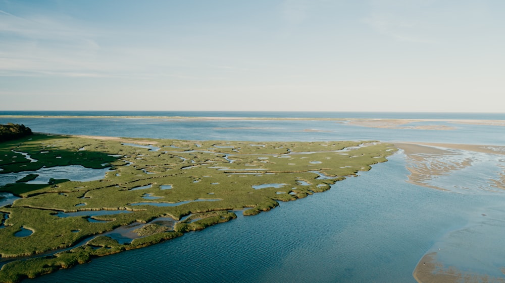 aerial photography of green island