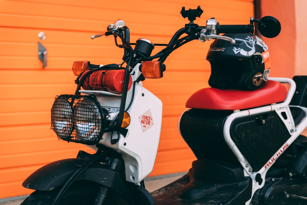 white and black minibike