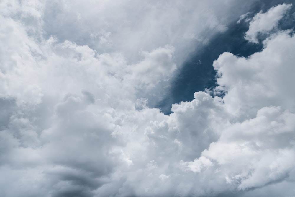 white clouds and blue sky