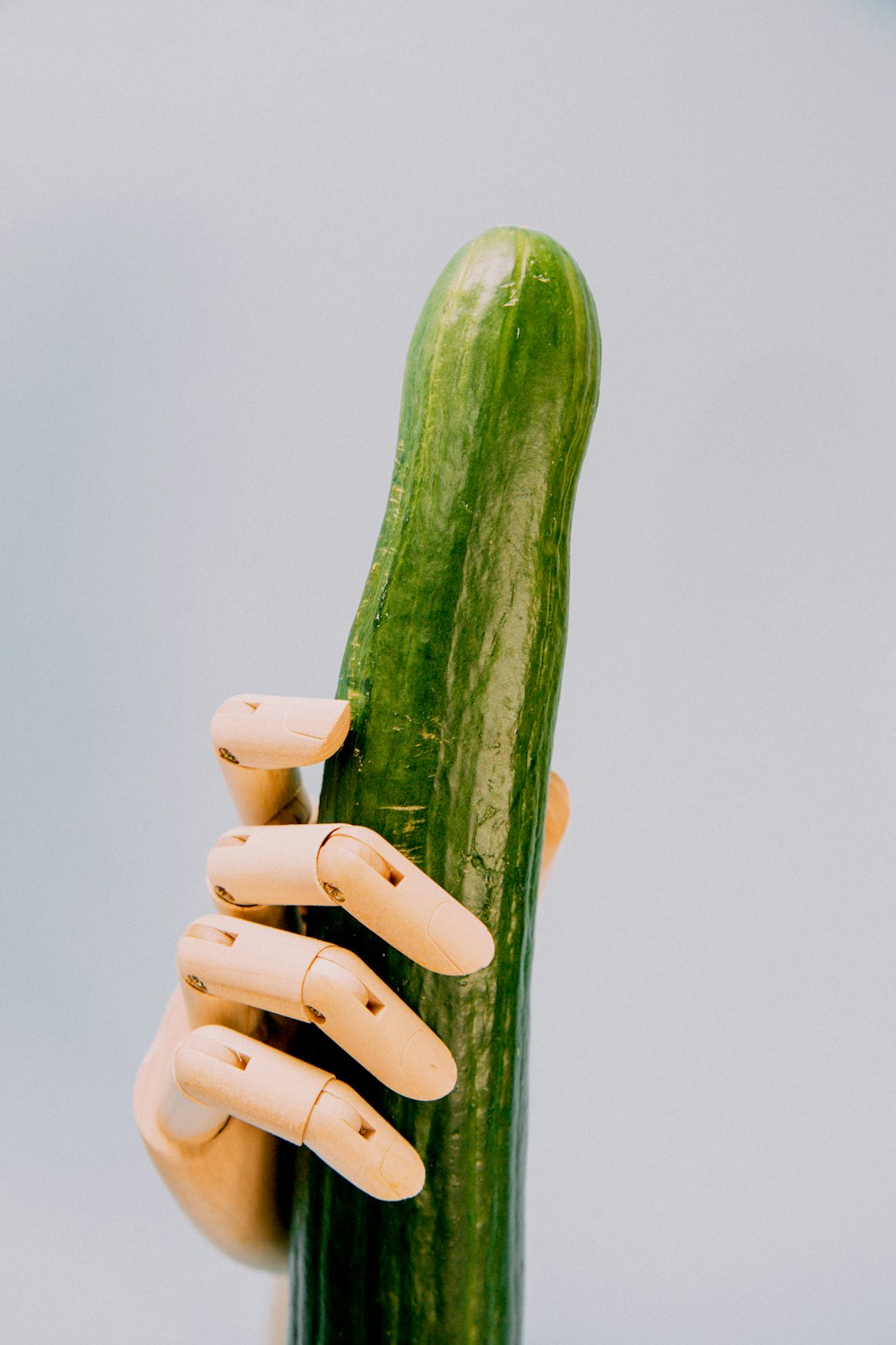 person holding cucumber