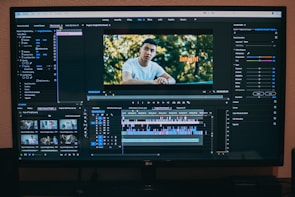 turned on LG flat screen monitor