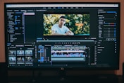 turned on LG flat screen monitor