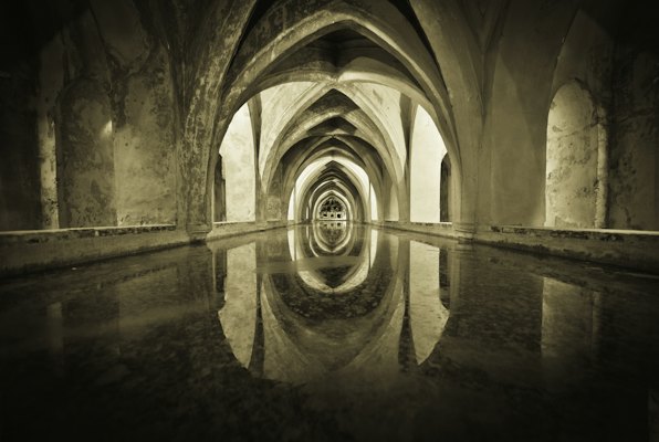 Concrete archway — Seville, Spain