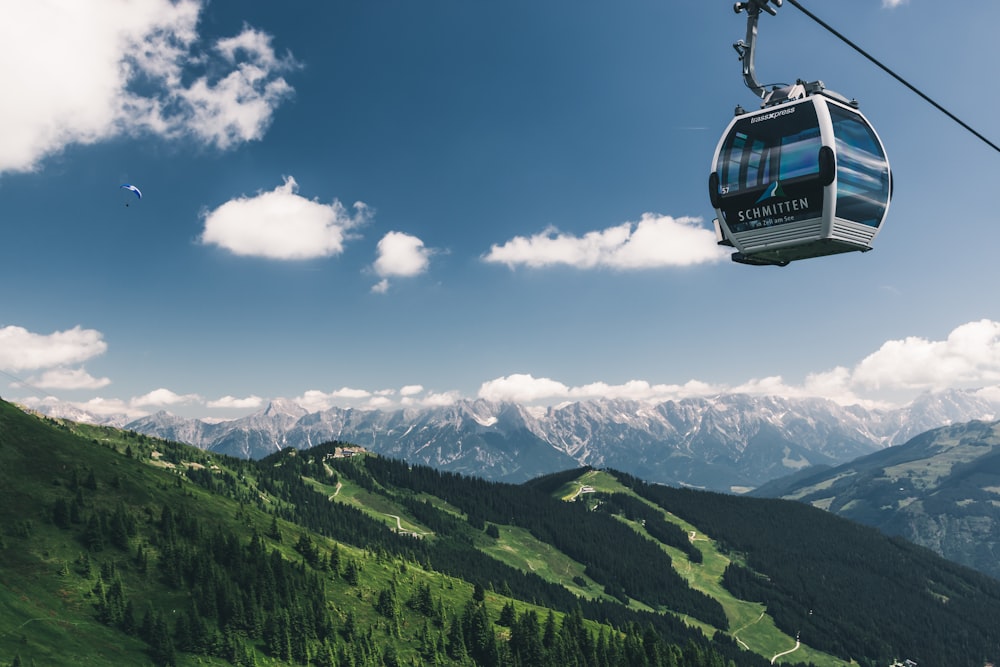 white and black cable car