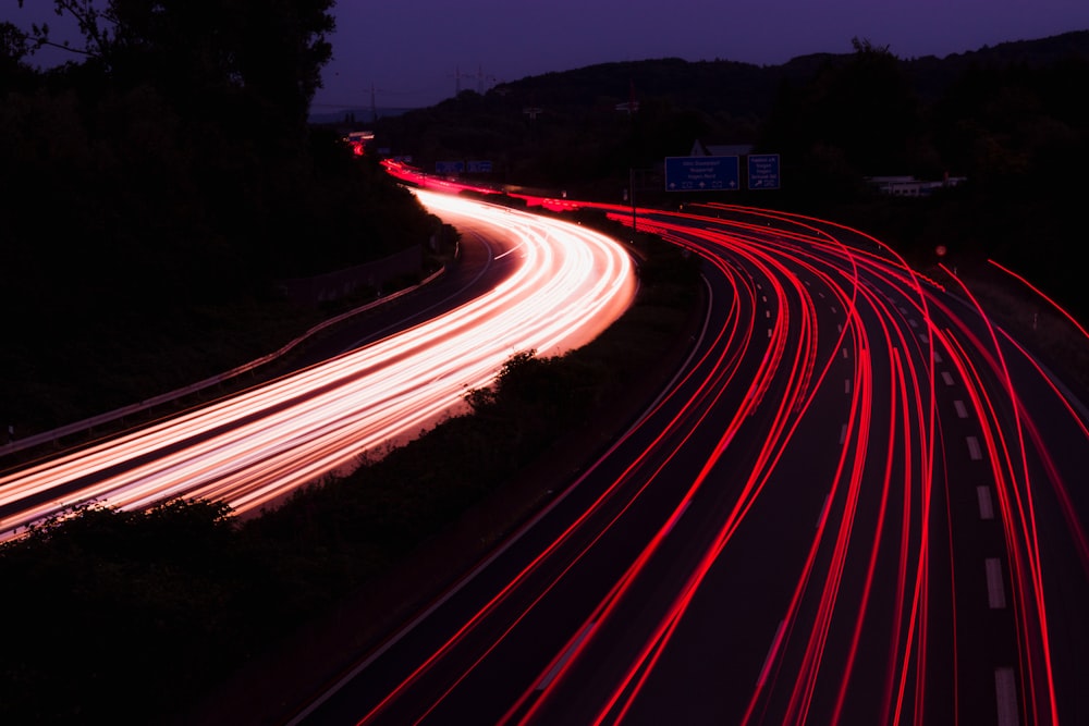 time-lapse photo of highway