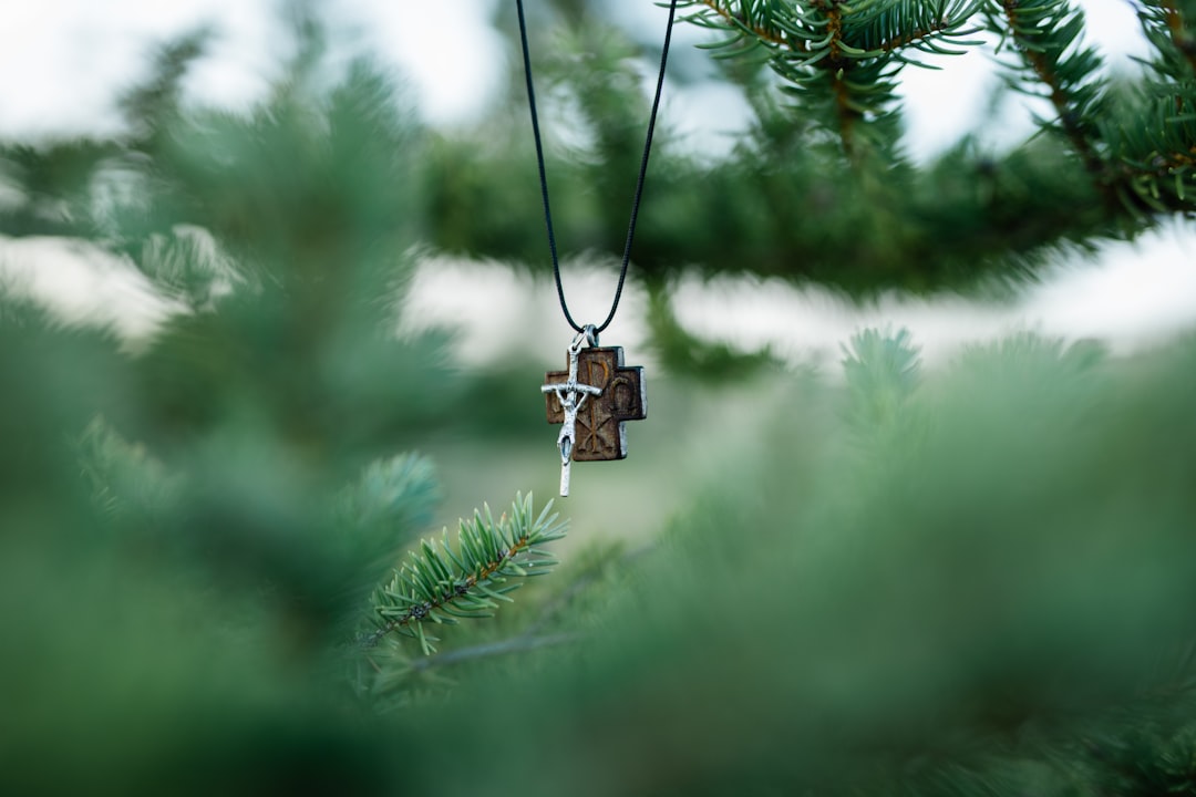 christian photography of cross pendant