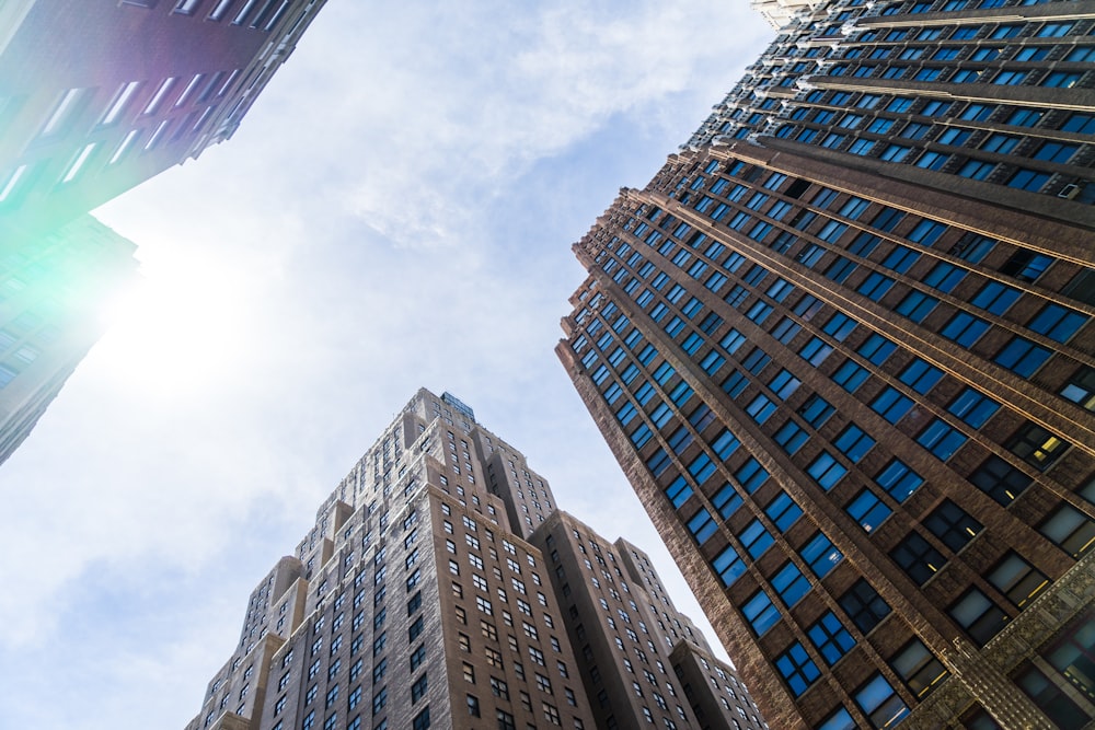 low angle photography of high rise building