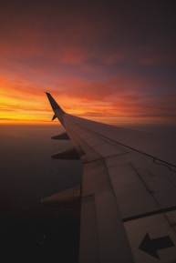 bird's eye view photography of airplane wing