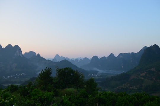 mountains during daytime in Guangxi China