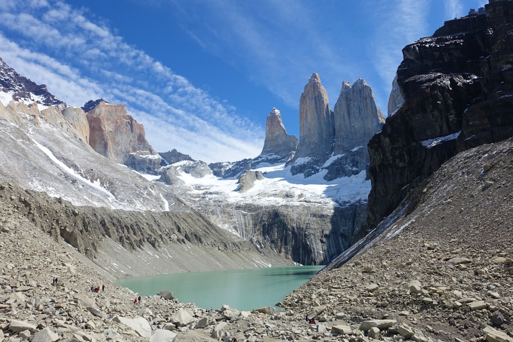 lake surrounded by mountains