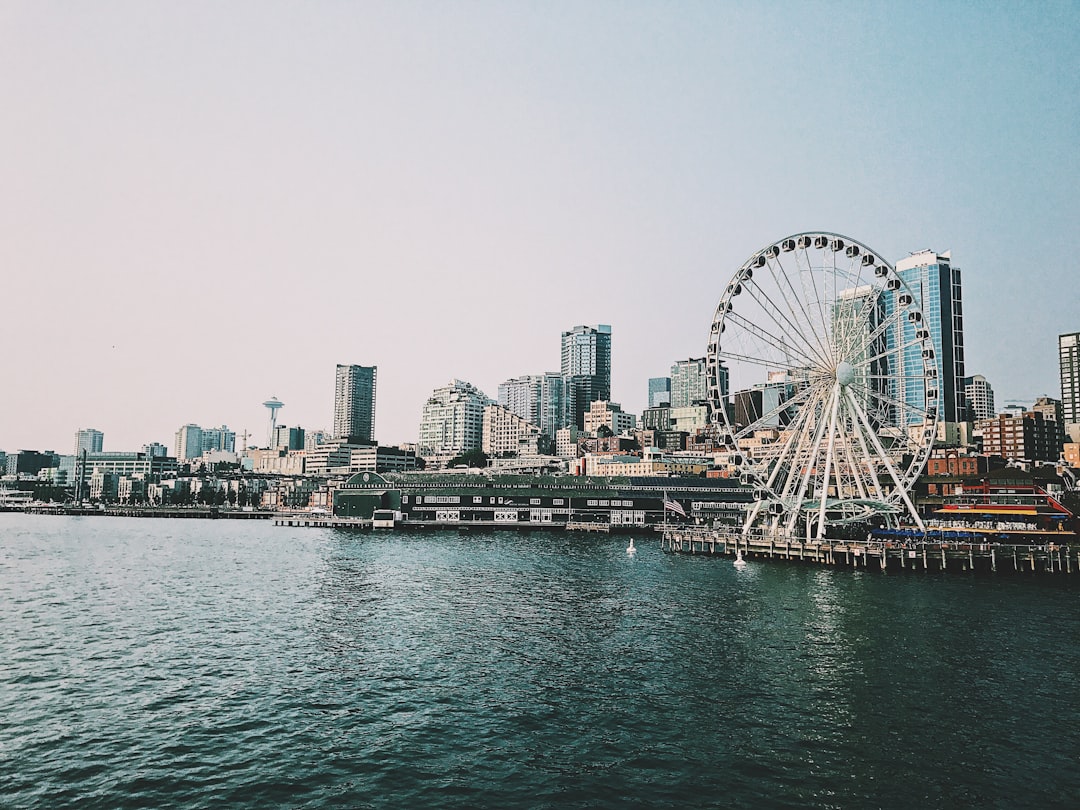 high-rise buildings near coastal area under clear sky, Seattle