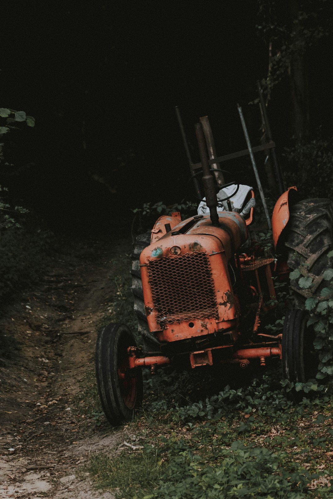 orange farm tractor