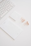 white paper near clips