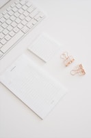white paper near clips
