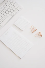 white paper near clips