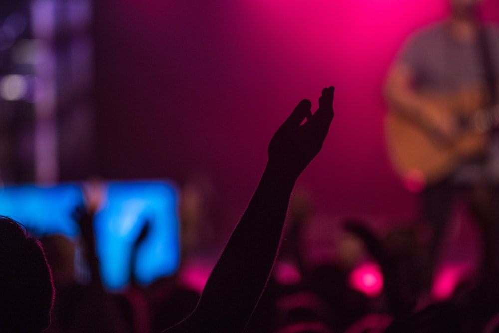 group of people rising their hands