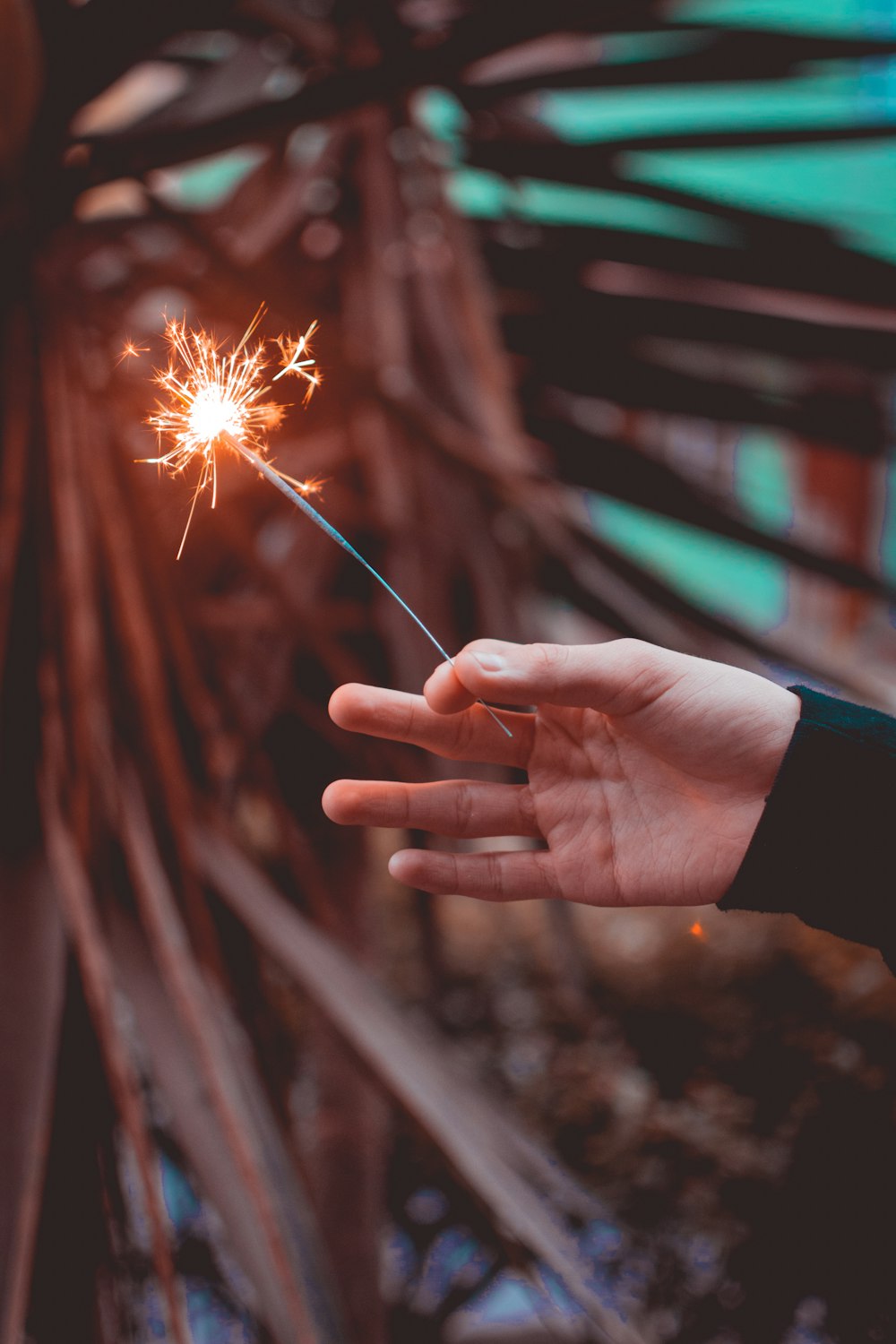 person holding sparklers