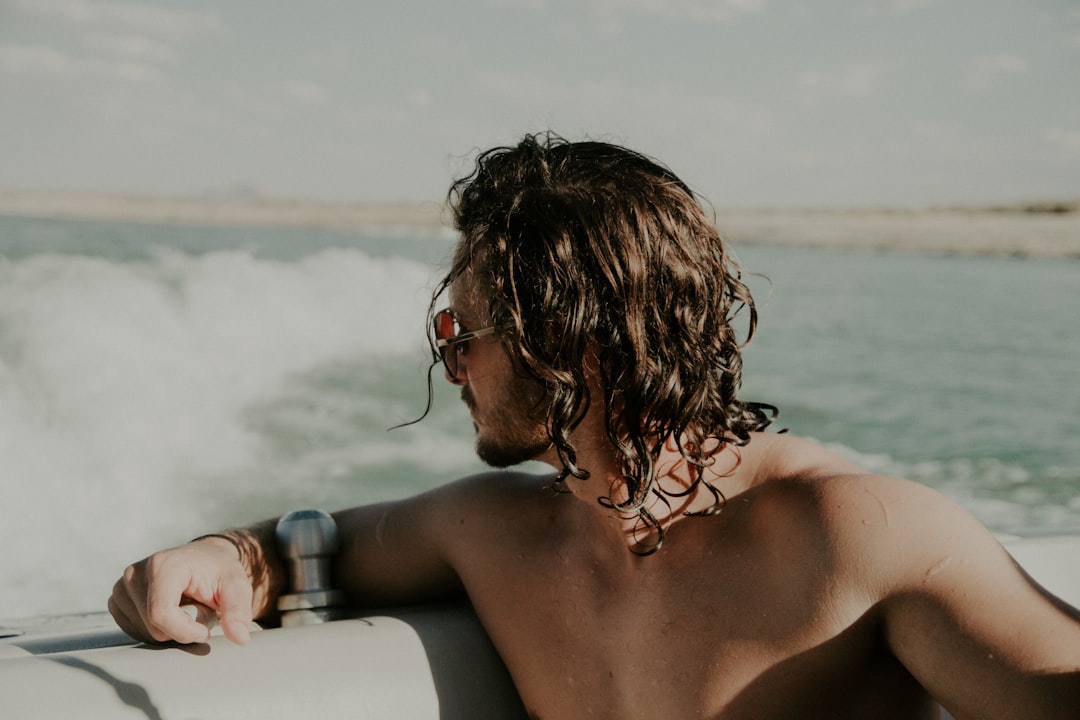 man on boat looking back