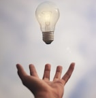 person catching light bulb
