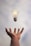 person catching light bulb