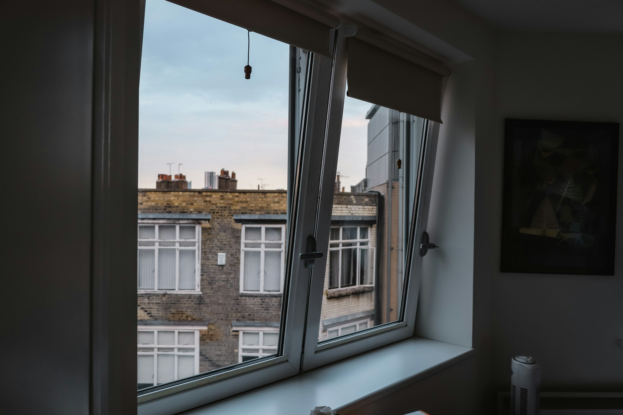 Tilt-and-turn window tilted open at the top for ventilation