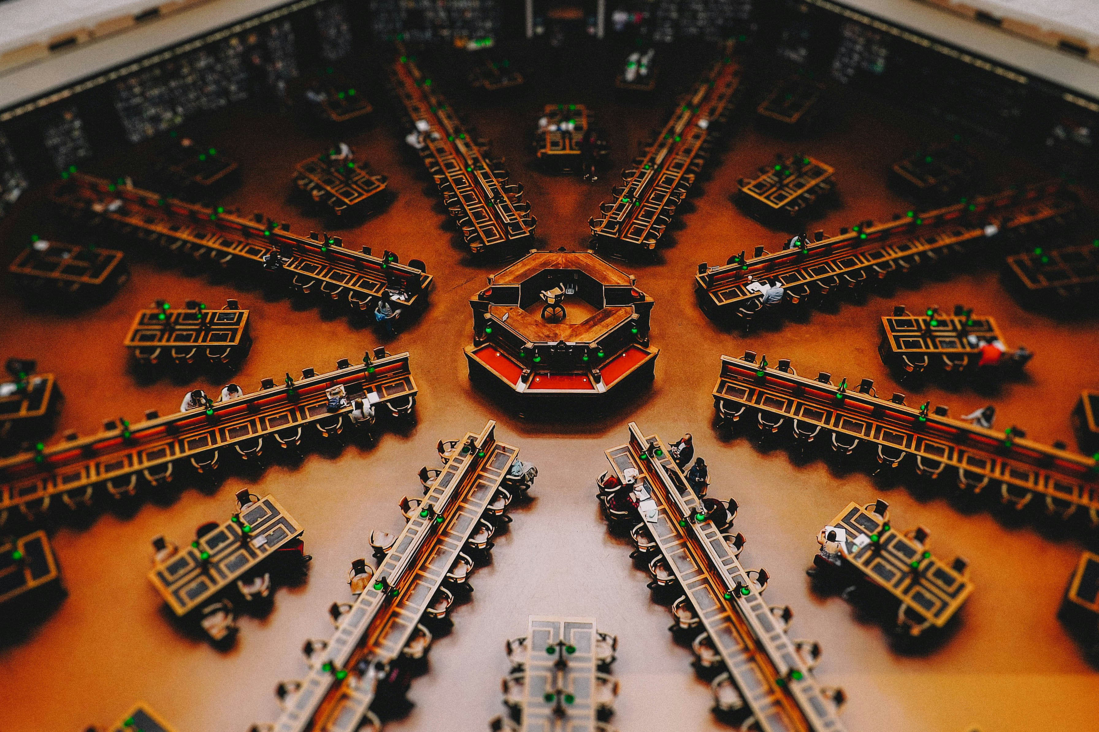 top view photo of office interior miniature