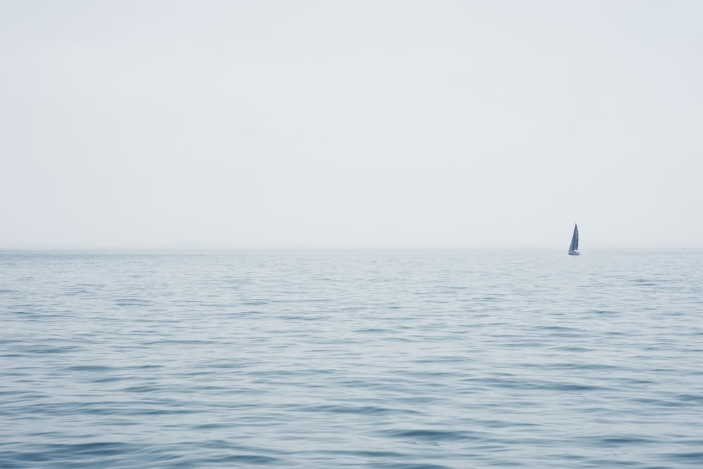 blue sailboat sailing on open sea
