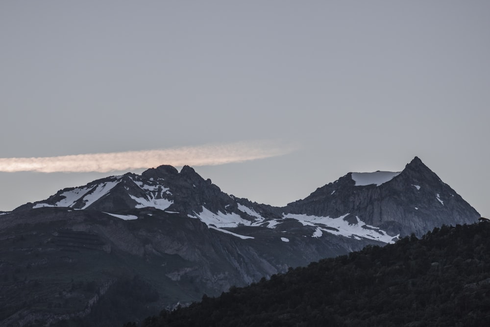 mountains with snow on top