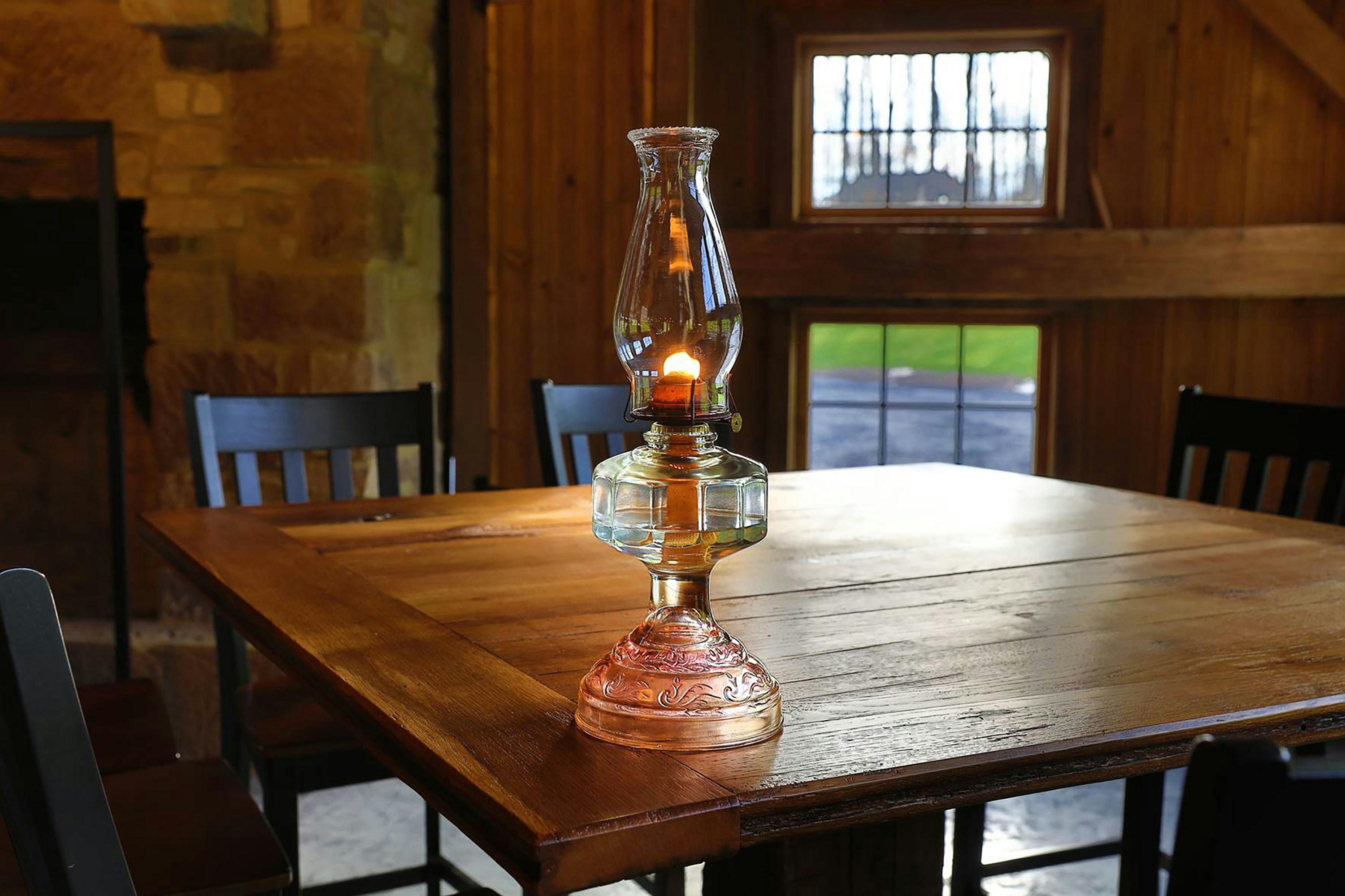 glass kerosene lantern