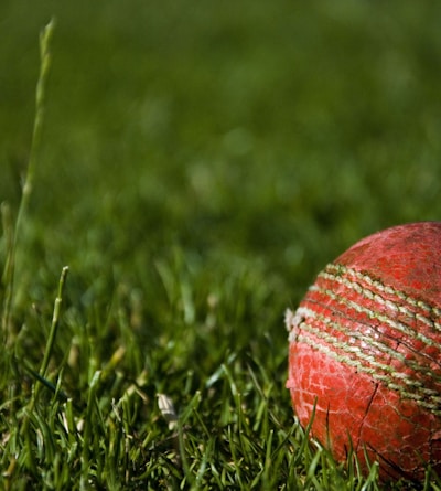 shallow focus photography of red cricket ball