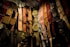 assorted-color leather belt lot being displayed