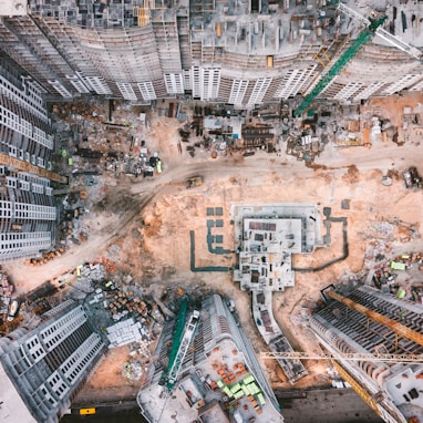 aerial photography of white high-rise concrete building