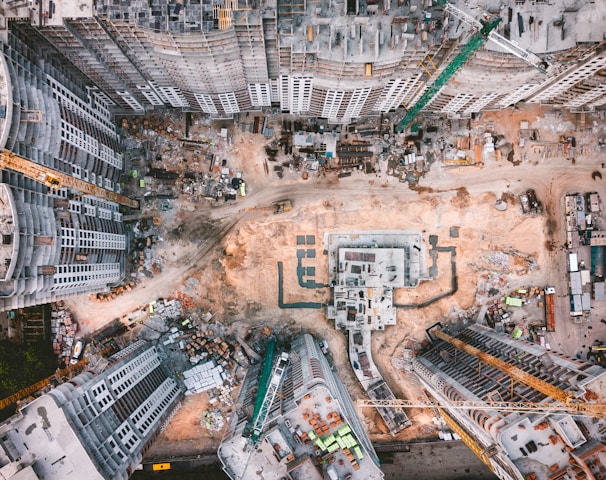 aerial photography of white high-rise concrete building