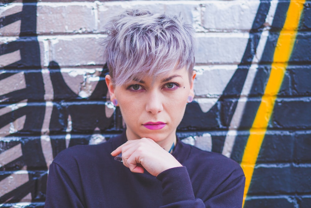 woman with short gray colored hair