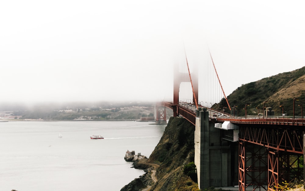Golden Gate Bridge surrounded with fog