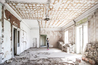 person standing in the middle of the room