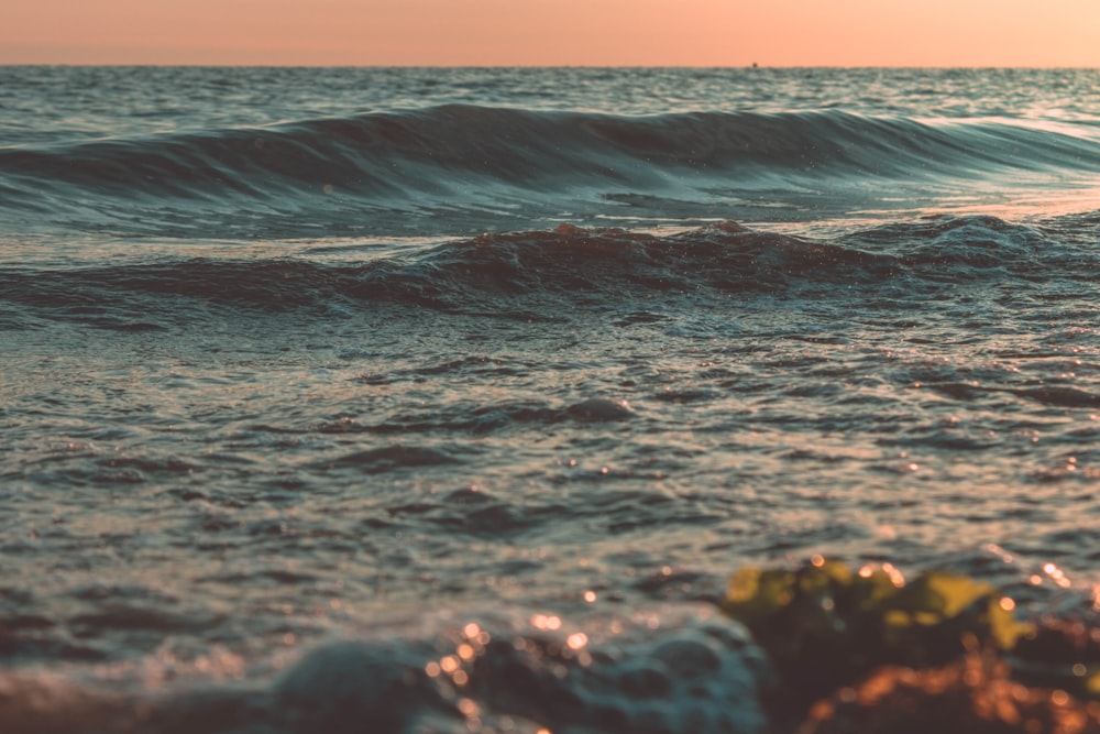 vagues de mer sous ciel bleu